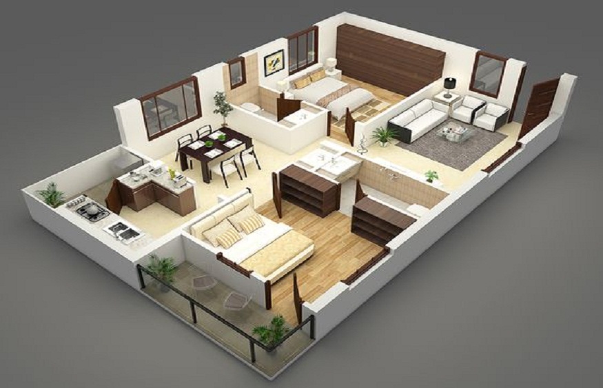 Unbelievable 4 Layout Ideas of 2BHK Homes