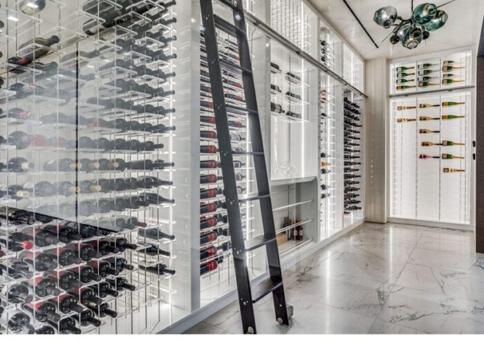 Commercial glass wine display