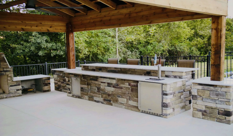custom designed outdoor kitchen