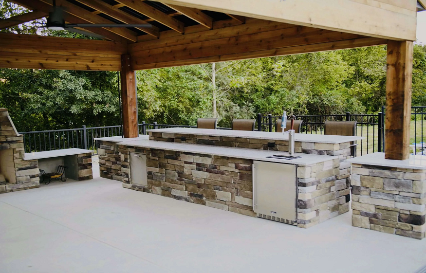 custom designed outdoor kitchen